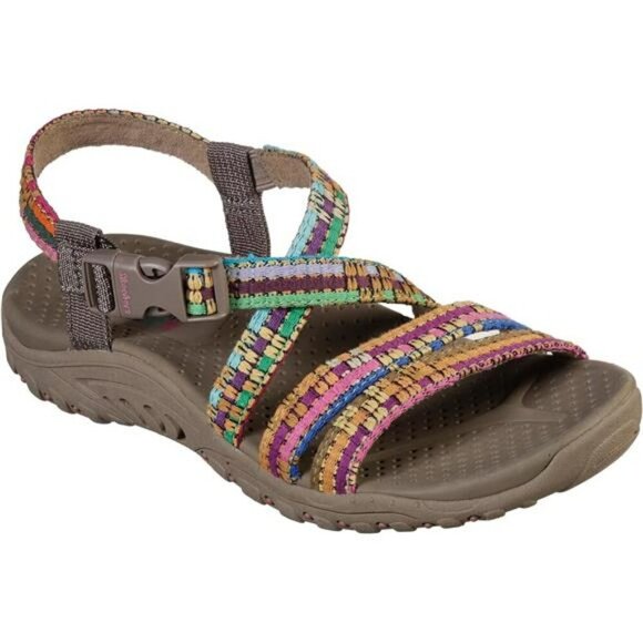 Skechers Reggae Sew Me Sandals Womens Boho Comfort Adjustable Strap Shoes - Picture 6 of 7